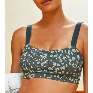 NWT Varley Greenwood athletic bra camo textured animal print gym workout top XS